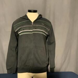 Y2k Surf Skate Hoodie Quicksilver Xl Black Green Full Zip Sweatshirt